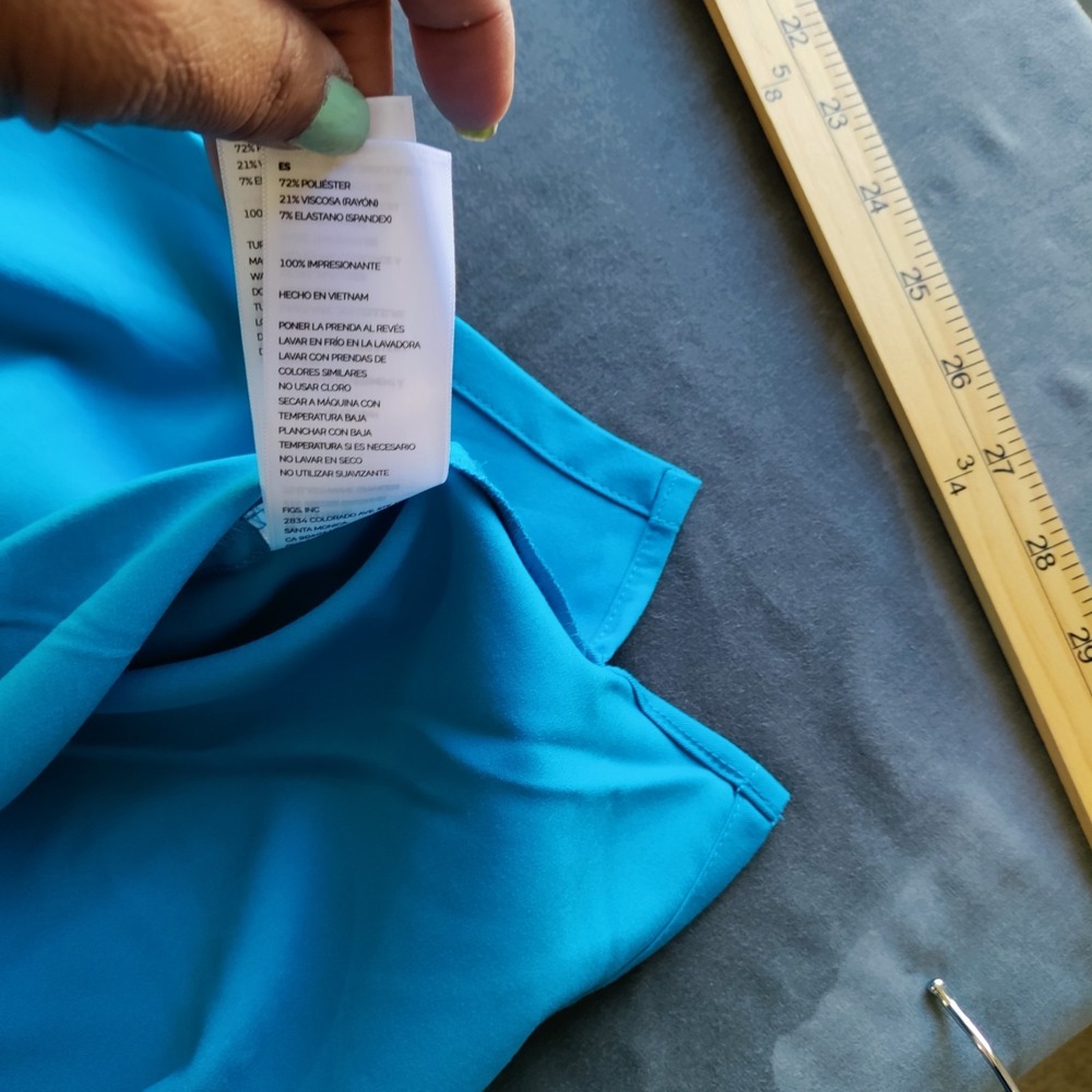 NWT Figs 4XL Catarina Extremes Ocean Blue One-Pocket‎ Medical Nurse Scrub Top - Picture 13 of 13